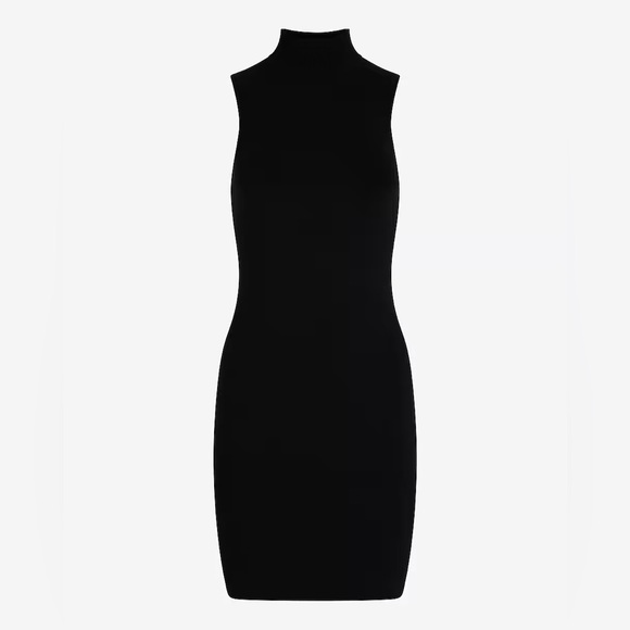 Express Mock Neck Sleeveless Mini Sweater Dress - Picture 4 of 4